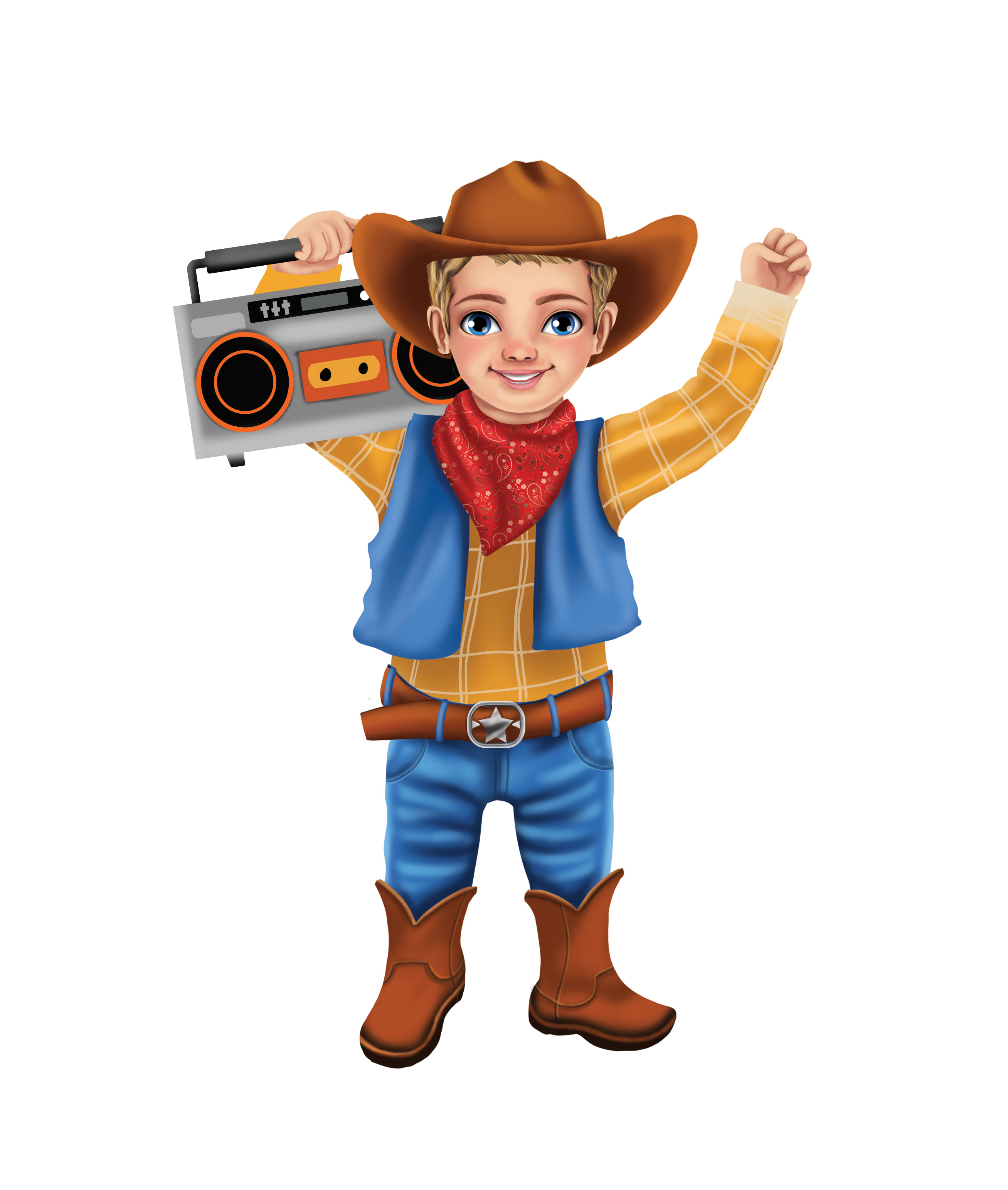Tripp holding a boombox